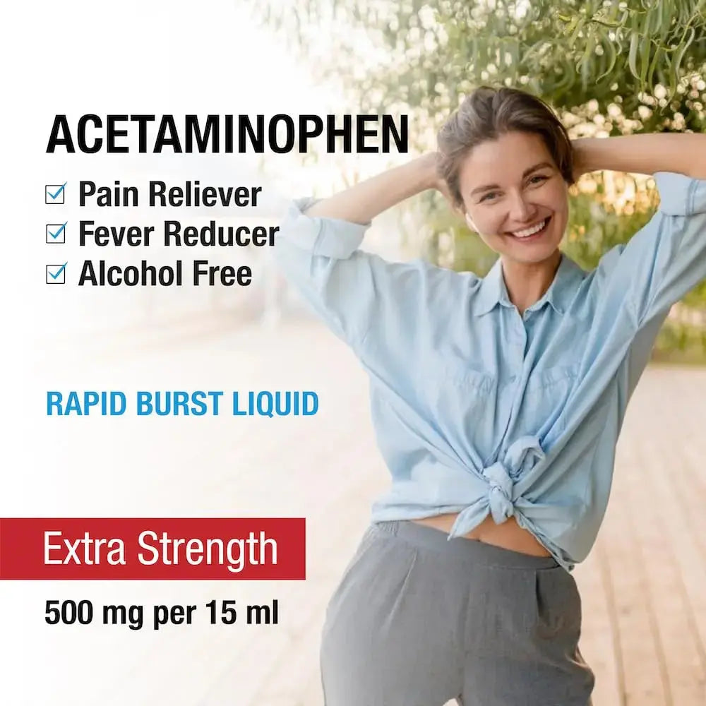 Puregen Labs Adult Extra Strength Acetaminophen Liquid 500mg/15ml - 8 fl oz Rapid Burst Pain Reliever/Fever Reducer, Cherry Flavor | Muscle & Joint Pain Relief | Arthritis Pain Relief P Puregen LabsAu supplements