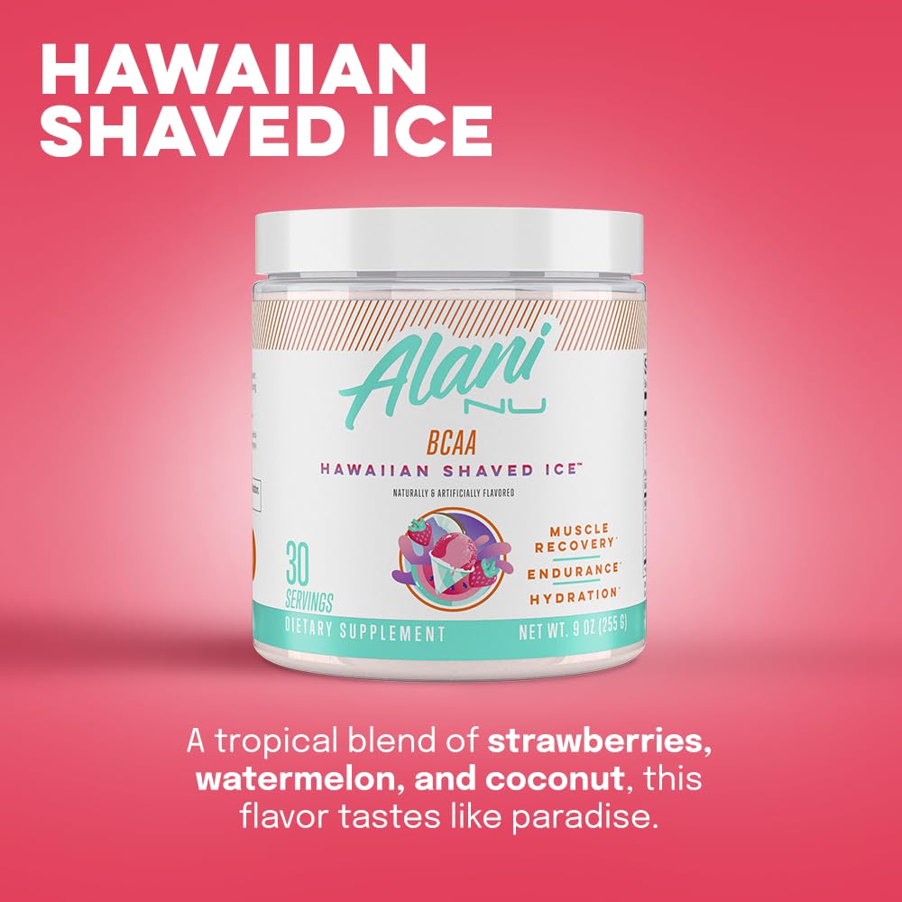 Alani Nu Rainbow Candy Pre Workout and BCAA Hawaiian Shaved Ice Post Workout Powder Alani NuUS supplements