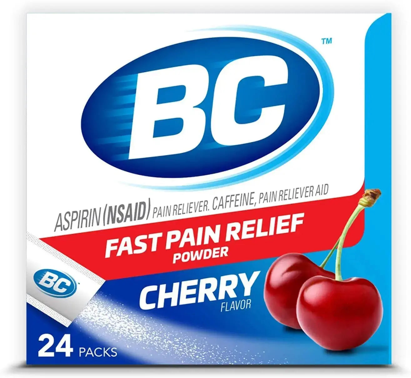 BC Powder Pain Reliever, Cherry Flavor Aspirin Dissolve Packs, 24 Count Powder Packets (6 Pack) BCAu supplements