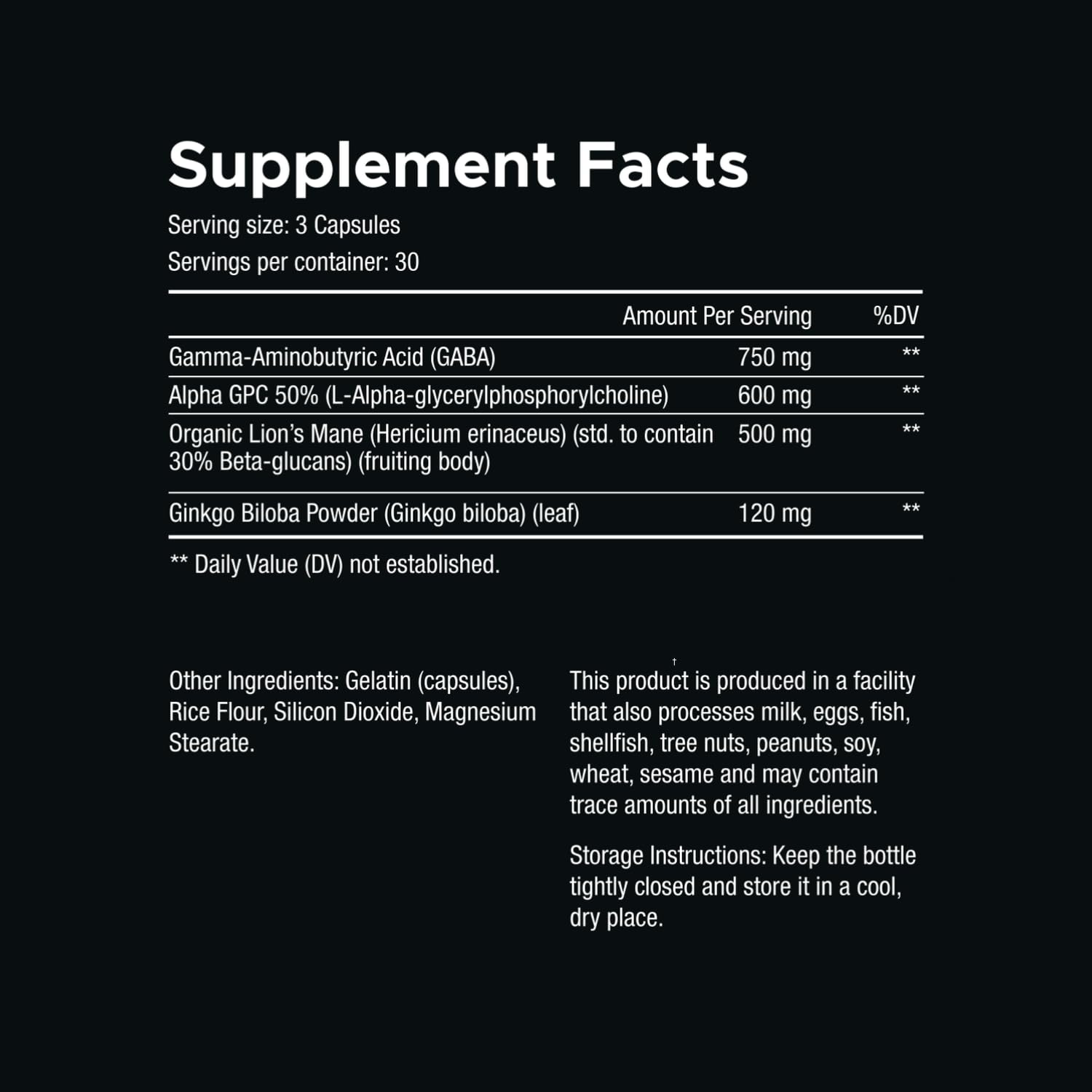 VITARA Focus First– Calm, Clear, Mental Focus Nootropic | Brain Support with Alpha GPC, Lion's Mane, GABA & Ginkgo Biloba VITARAAu supplements