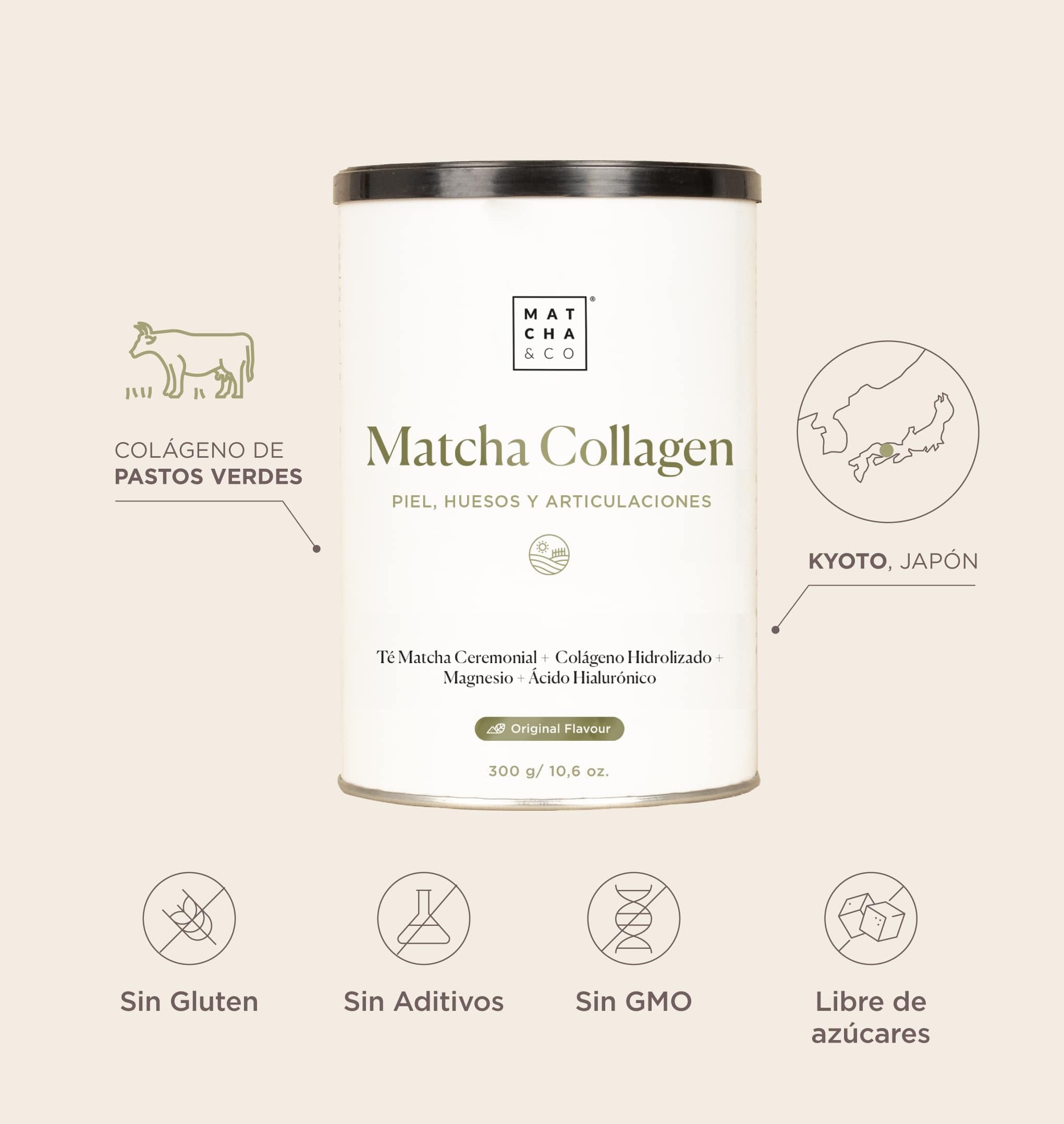 Collagen with Magnesium, Matcha Tea and Hyaluronic Acid. Joints, skin and nails Matcha & COAu supplements