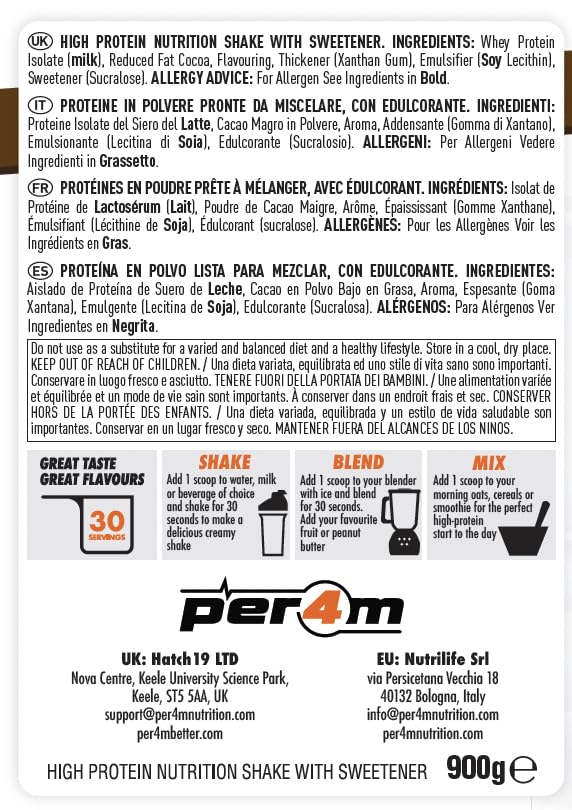 Per4m ISOLATE Zero | 30 Servings of High Protein Isolate Shake with Amino Acids per4mAu supplements