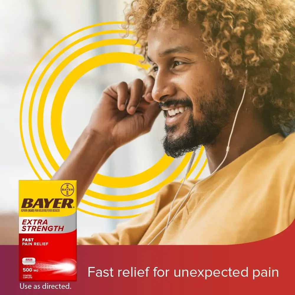 Bayer Aspirin Extra Strength, Aspirin 500mg, Pain Relief Pills, Fever Reducer and Headache Relief for Adults, 100 ct BayerAu supplements