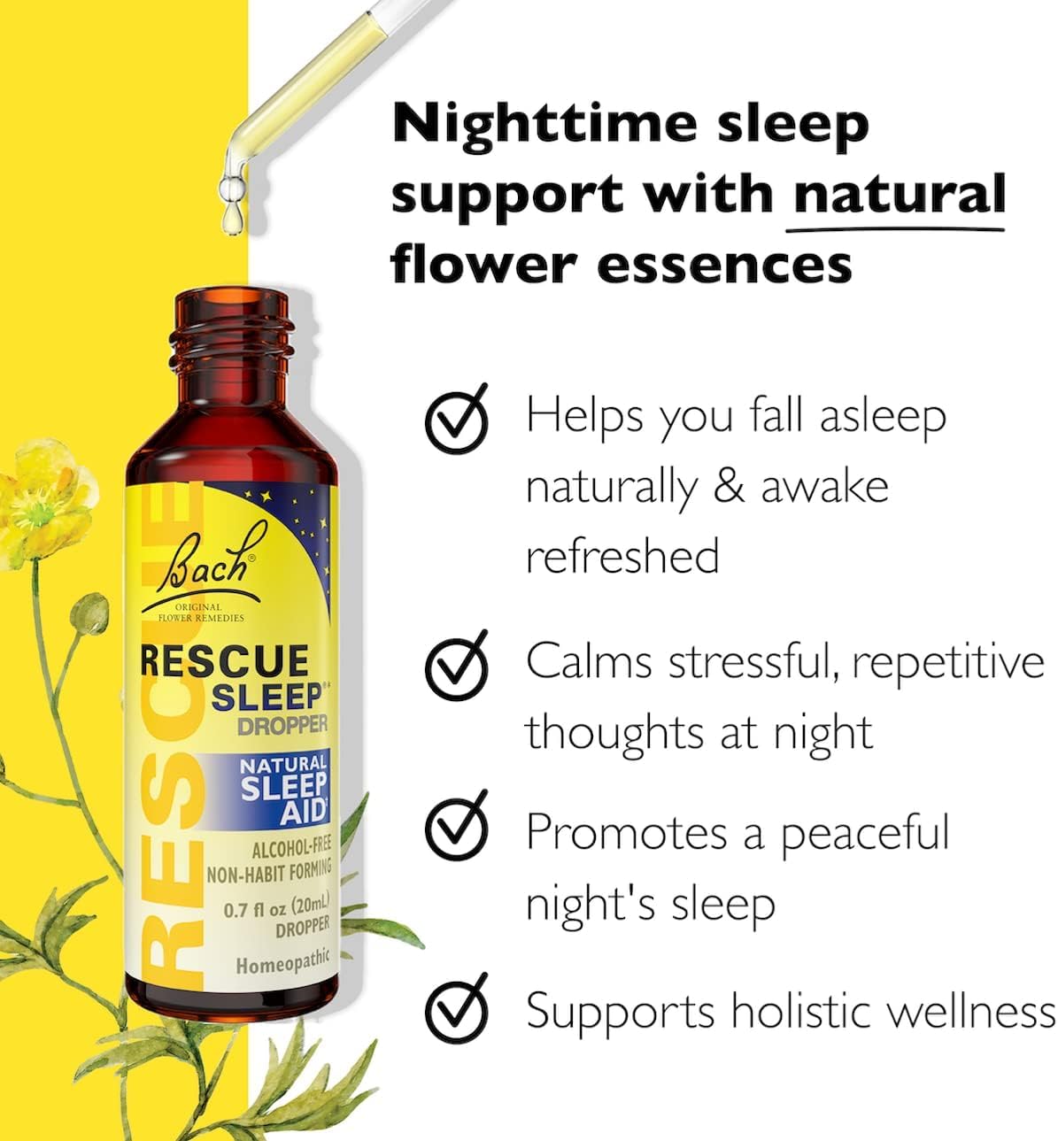 RESCUE Stress Relief & Sleep Support Bundle, Non-Alcohol Formulas, Bach Remedy Dropper 20mL 2-Pack RESCUEAu supplements