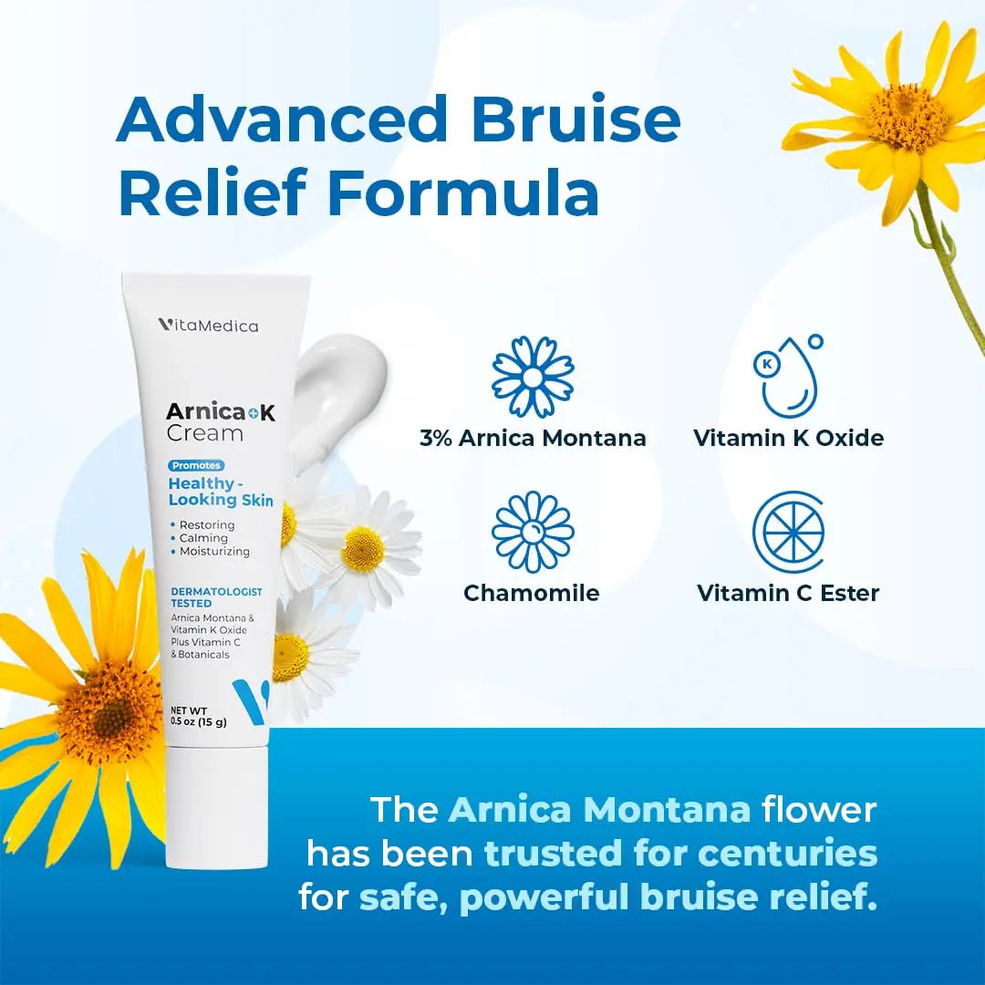 VitaMedica Arnica + Vitamin K Bruise Recovery Cream for Face & Under-Eye, Sensitive-Skin Formula, Post-Procedure Support, 0.5 oz VitaMedicaAu supplements