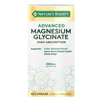 Nature's Bounty Calm Magnesium Glycinate Supplement - High Absorption Magnesium for Relaxed Mood, Heart & Bone Health, 90 Capsules Nature's BountyAu supplements