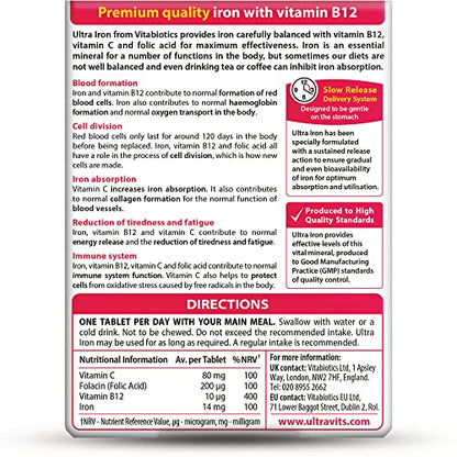 Vitabiotics Ultra Iron Tablets, Pack of 30 Vitabiotics UltraUS supplements