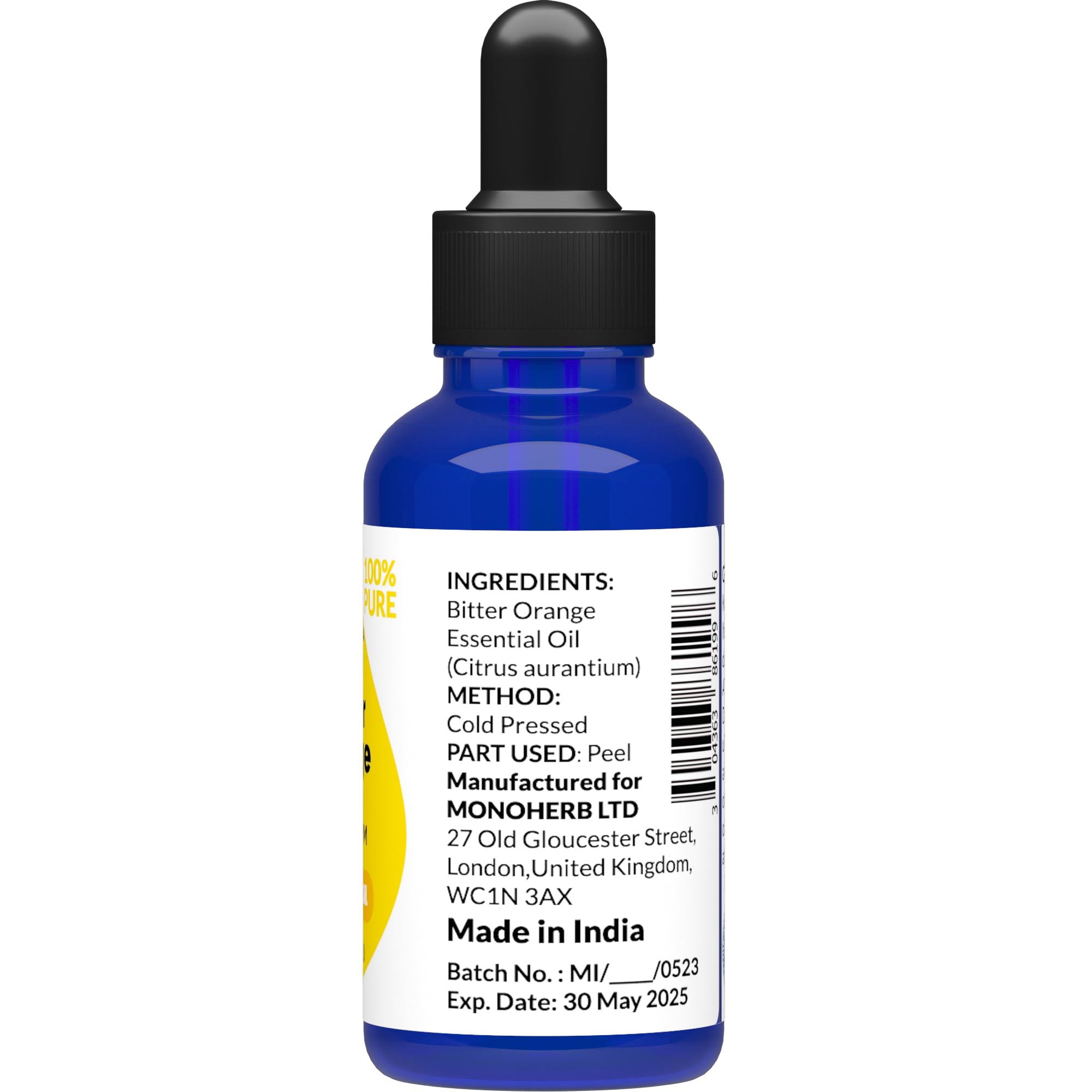 Bitter Orange Essential Oil 30 ml - 1 oz - Pure & Natural - with Pipette Dropper MONOHERBAu supplements