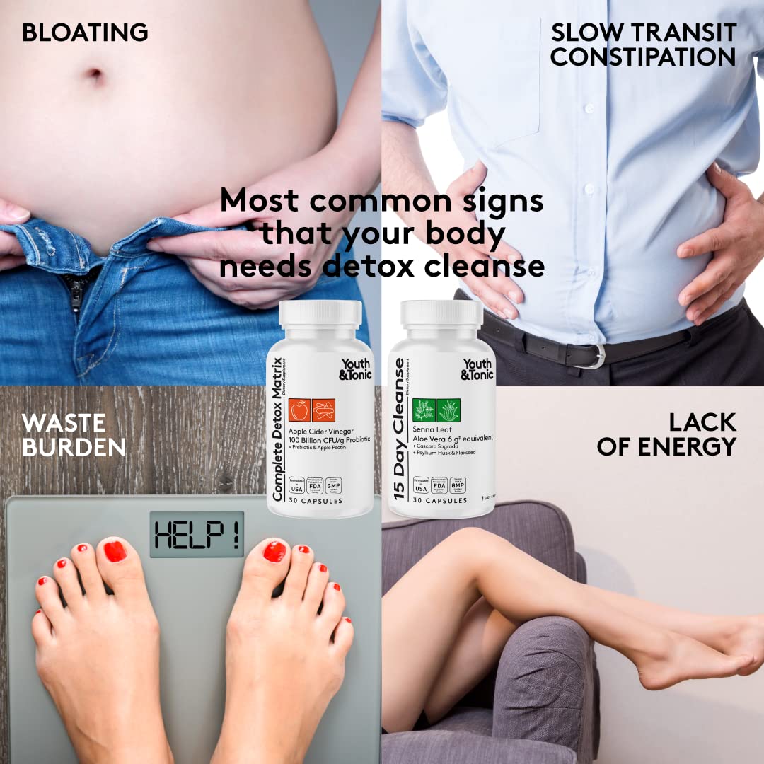 Youth & Tonic Complete Body Detox for Cleanse, Normal Acidity Gut Level and Water Youth & TonicUS supplements
