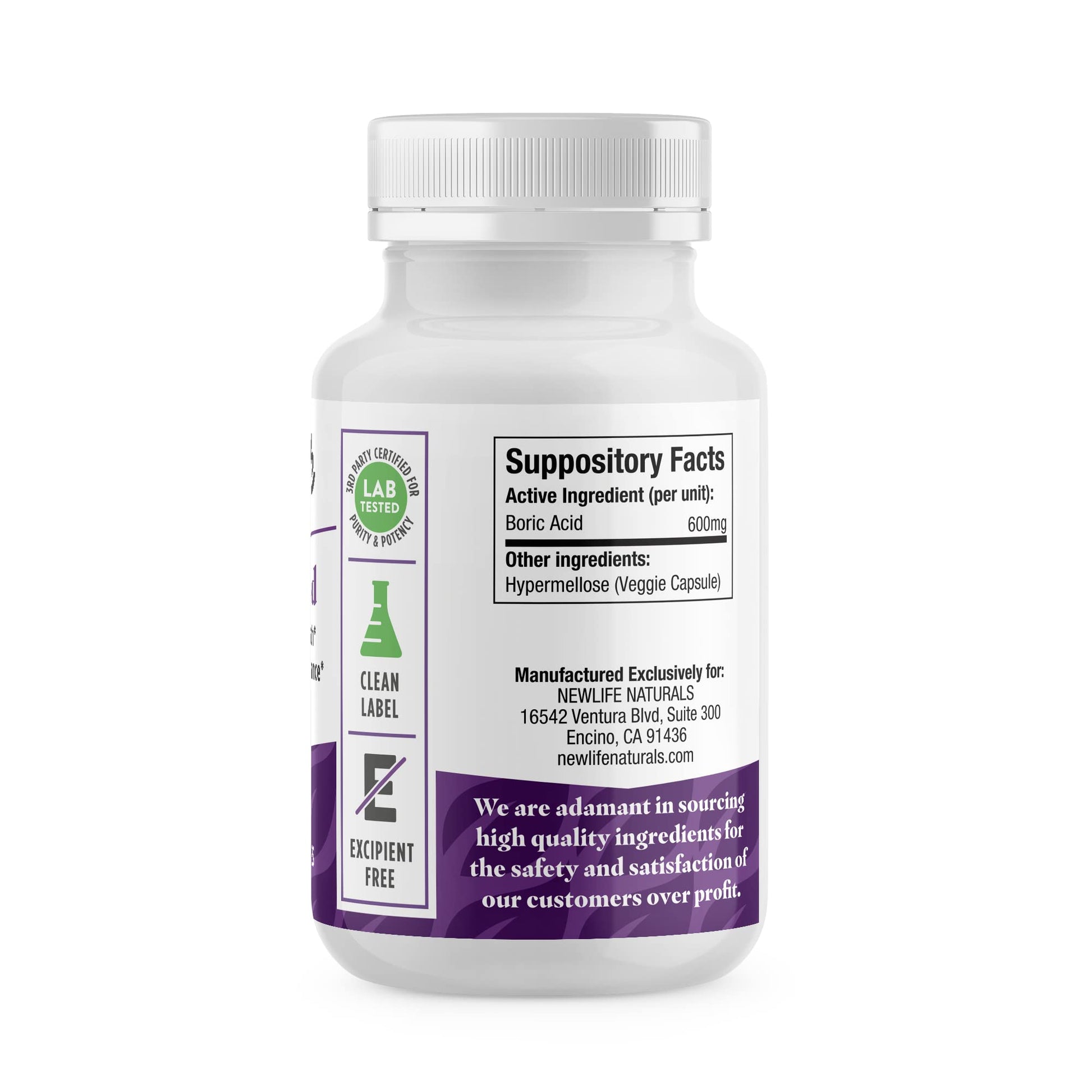 NewLife Naturals Boric Acid Vaginal Suppositories 600mg (60 Pack) with 28 Applicators - for pH Balance NewLife NaturalsAu supplements