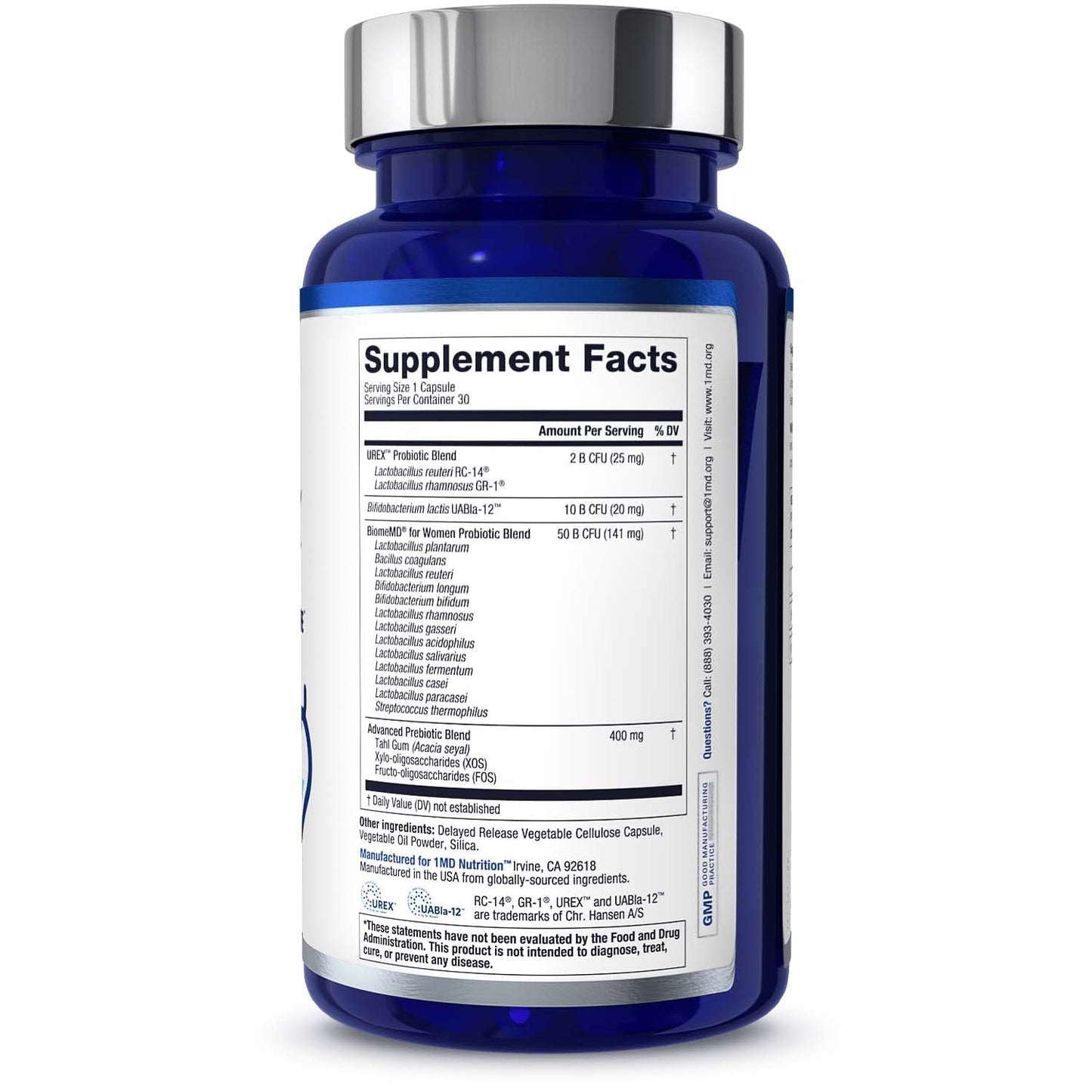 1MD Nutrition BiomeMD Probiotics for Women - Daily Prebiotics and Probiotics for Women - More Than 60 Billion CFUs, 15 Strains - Womens Probiotic to Support Urinary 1MD NutritionUS supplements