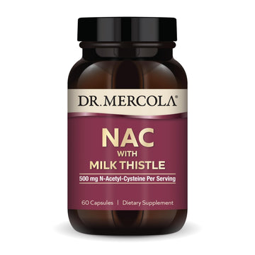 Dr. Mercola NAC with Milk Thistle - with Antioxidants - Supports Normal Detoxification Processes - 500 mg N-Acetyl-Cysteine per Serving - Non-GMO