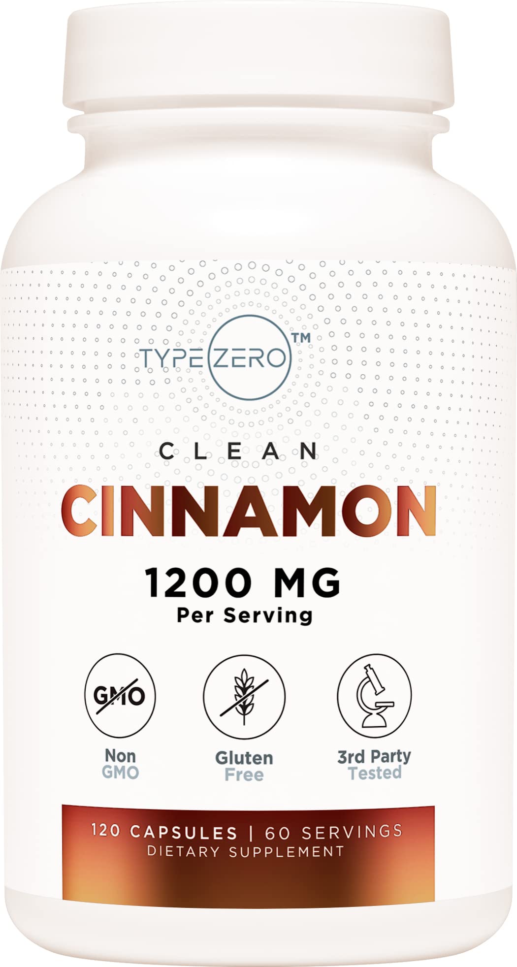 Type Zero Ceylon Cinnamon Capsules (1200mg | 120 Capsules) - Natural, Non-GMO, Gluten Free, Organic Cinnamon Bark Supplement Type ZeroUS supplements
