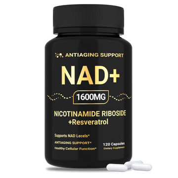 NAD Supplement 1600mg, NAD+ with Resveratrol & Nicotinamide Riboside, Anti-Aging Support, Cellular Energy & Mental Clarity Support, Vegan Non-GMO, 120 Capsules ANTIAGING SUPPORTAu supplements