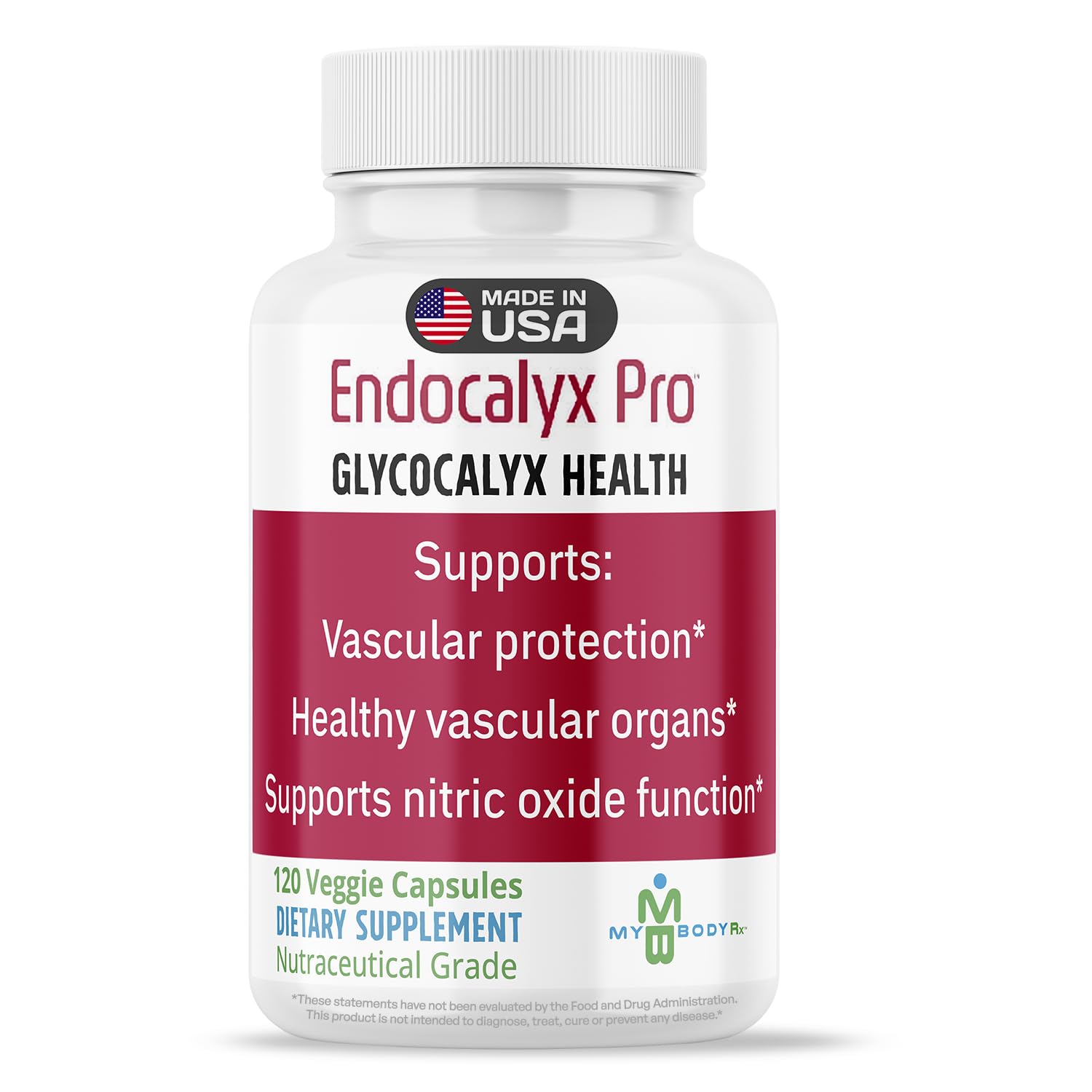 MYBODYRX Endocalyx Pro Supplement – Endothelial Glycocalyx Support 120 Capsules - Vascular & Microcirculation Health – Clinically-Studied – Patented – Supports Nitric Oxide Functions MYBODYRXAu supplements