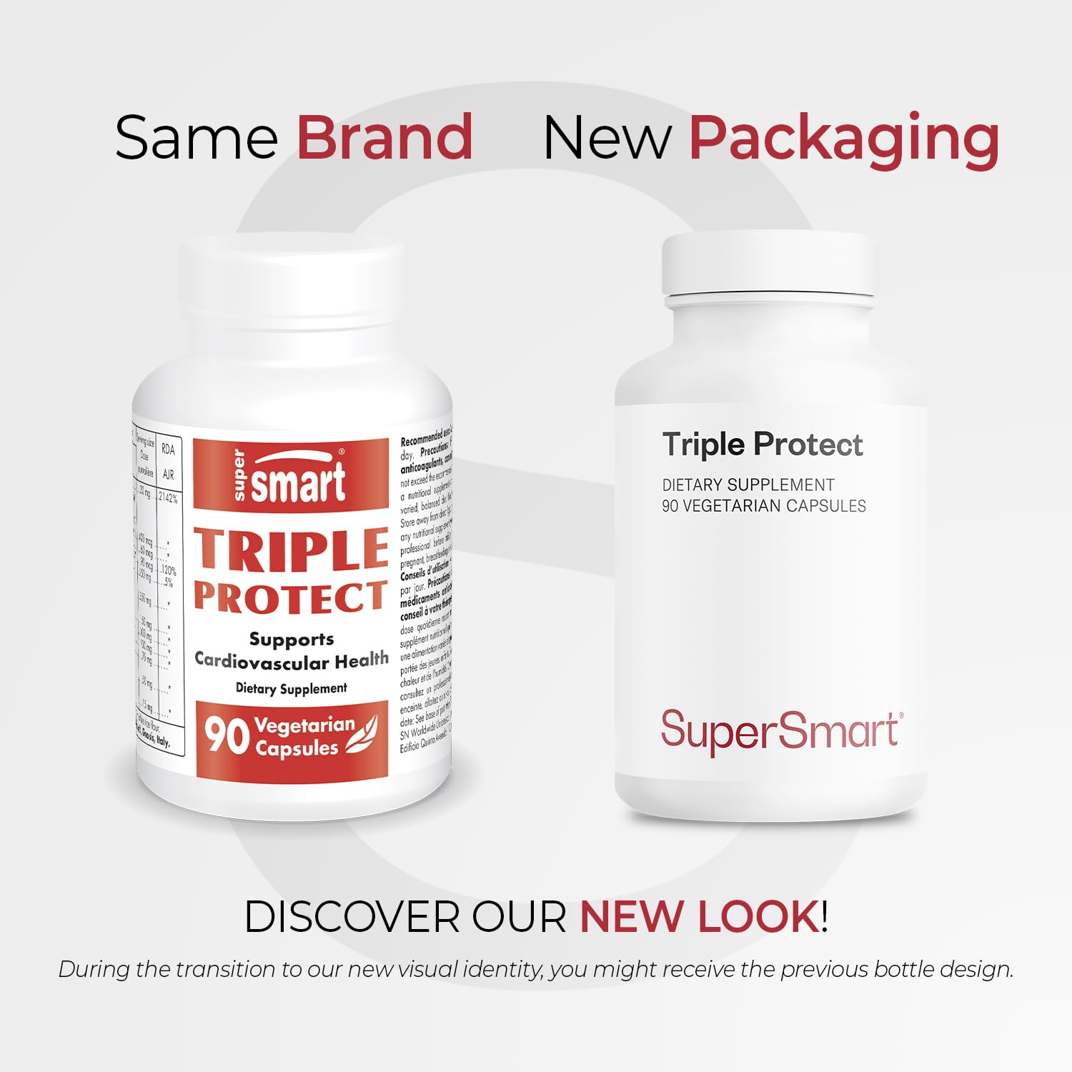 Supersmart - Triple Protect Supplement - Combines the Most Widely-Studied Natural Compounds - May Support Healthy Heart | Non-GMO & Gluten Free - 90 Vegetarian Capsules SupersmartAu supplements