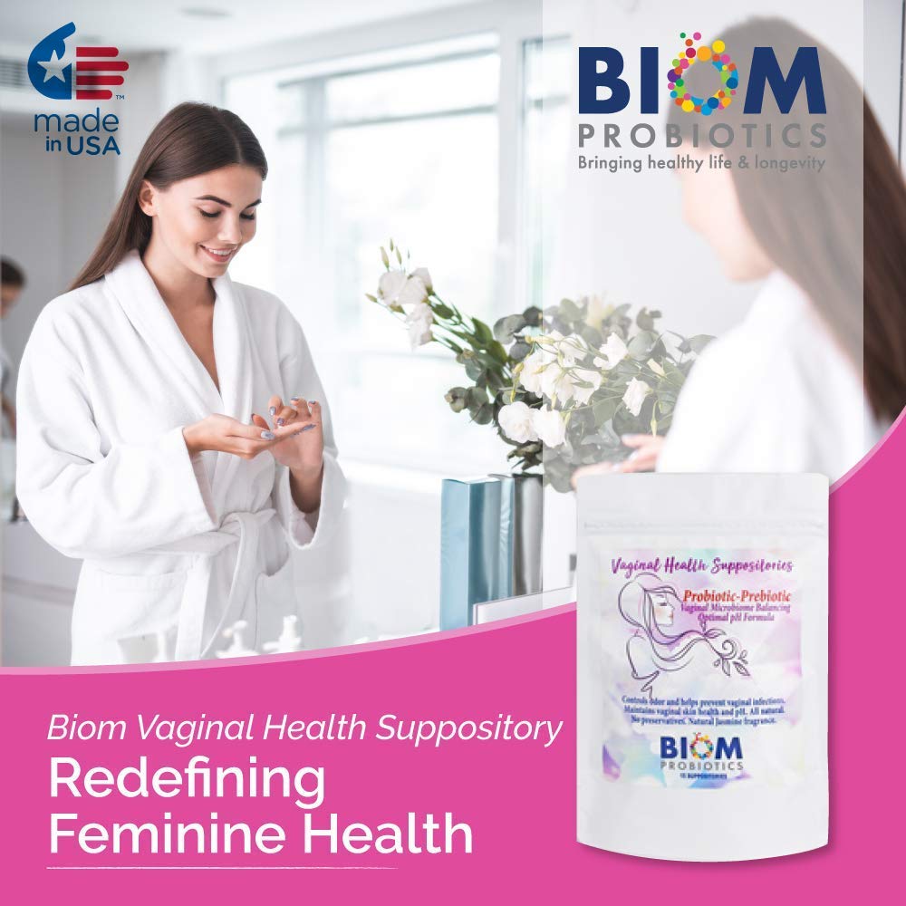 Biom Vaginal Probiotic Suppository: Natural Vaginal pH and Odor Control Regimen; Balance Biom ProbioticsAu supplements