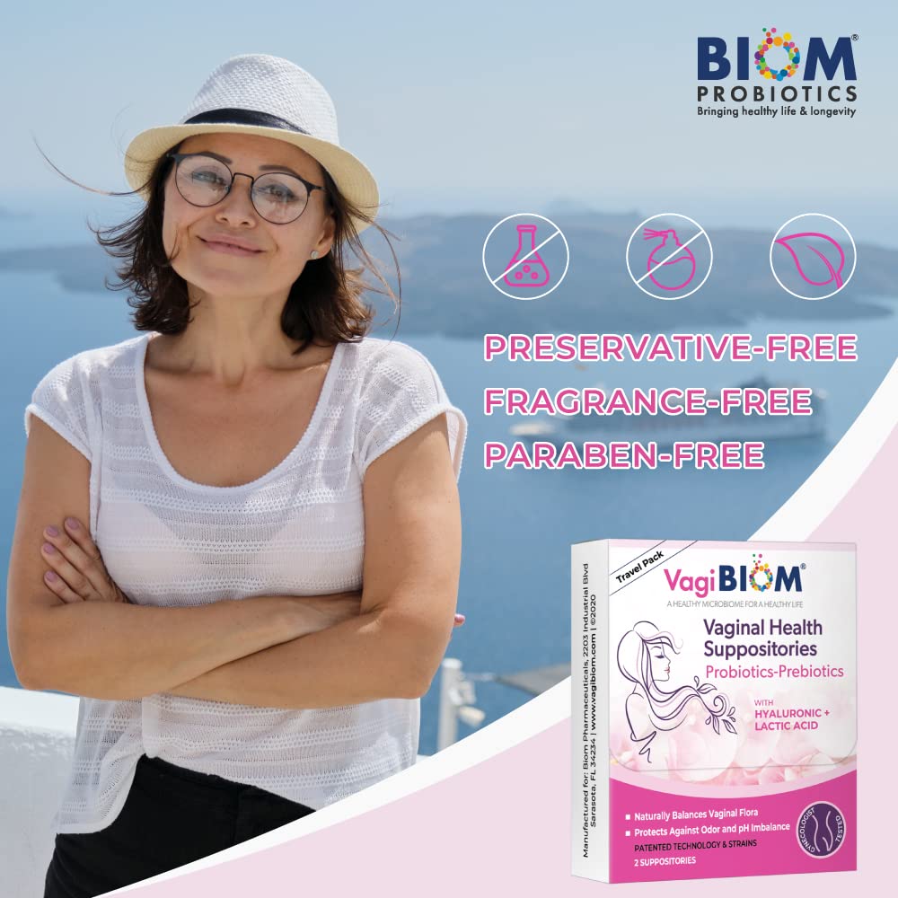 VagiBiom Probioitc Suppository Convenient Travel Pack with 2 Suppositories VagiBiomAu supplements