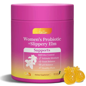 Brurtzexs Her Juicy Feminine Probiotics Gummies for Women with Slippery Elm - Pineapple Flavor, pH Balance & Immune Health Support - Digestive & Feminine Support - Vegan Supplement, 60 C BrurtzexsAu supplements