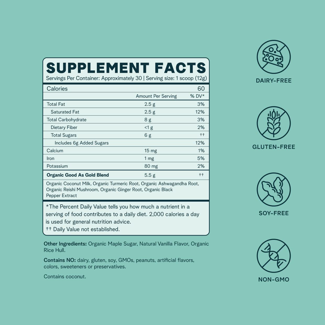 Ora Organic Golden Milk Powder - Ayurvedic Turmeric Powder with Organic Adaptogens - Ashwagandha, Reishi and Ginger | Organic, Gluten-Free, Soy-Free, Vegan, Non-GMO - Maple & Vanilla, 30 Servings Ora OrganicUS supplements