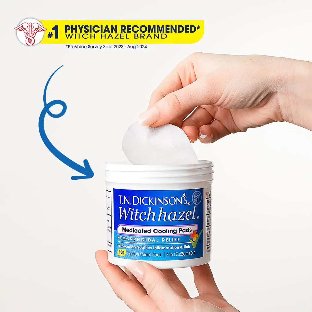 T.N. Dickinson’s Medicated Cooling Pads with Witch Hazel and Aloe | Hemorrhoid Treatment, Postpartum Care, Feminine & Rectal Relief | 100 Rounds T.N. Dickinson'sAu supplements