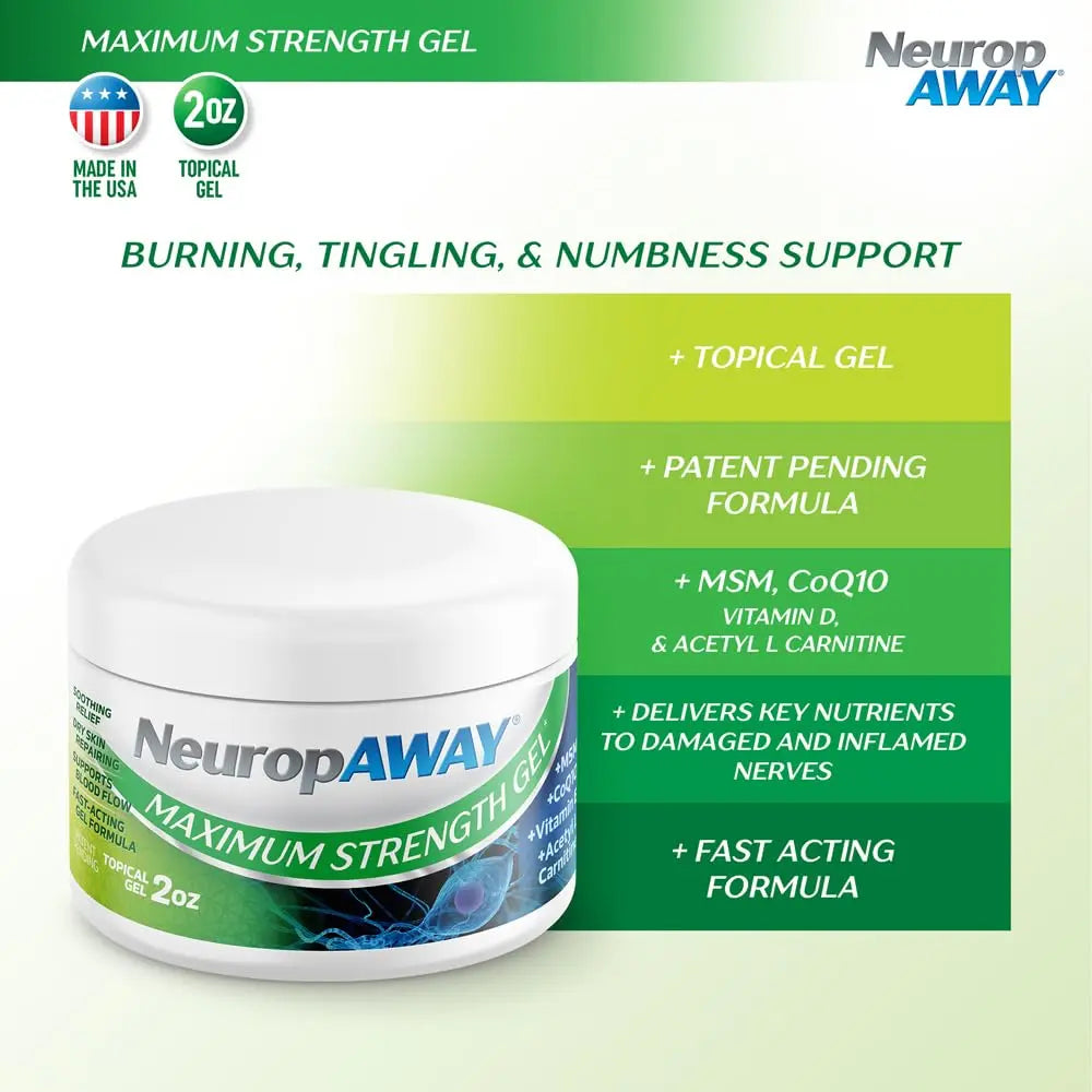 NeuropAWAY® Maximum Strength Gel, for Nerve discomfort, Burning, Tingling, and Numbness 2oz NeuropAWAYAu supplements