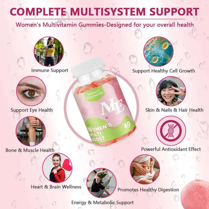 Methylated Multivitamin for Women Gummies，Inositol, Folate, Vitamins A C D3 E B12 K2, Herbal & Mineral Blend, Daily Vegan Gummy MOSEA ELEMENTSAu supplements