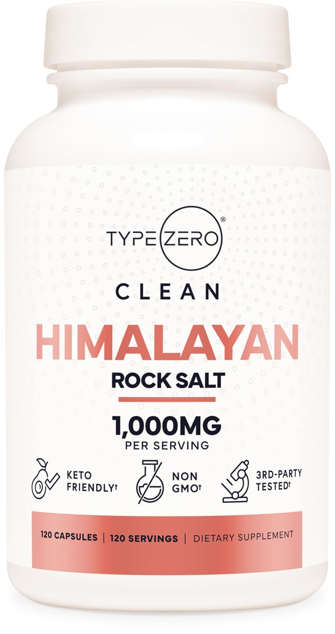 Type Zero Himalayan Rock Salt Capsules (120 Capsules) (1000mg per Serving) Type ZeroUS supplements