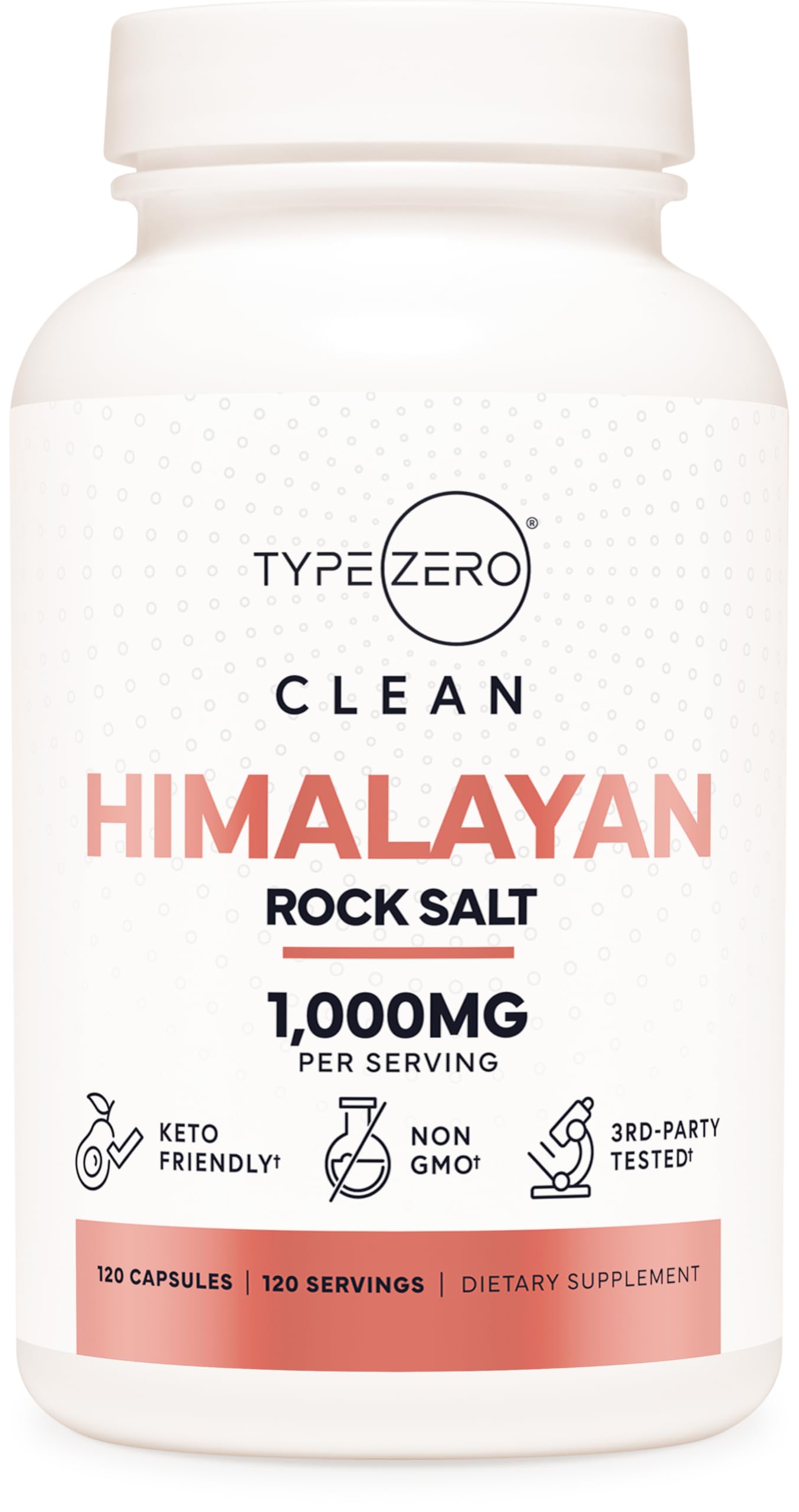 Type Zero Himalayan Rock Salt Capsules (120 Capsules) (1000mg per Serving) Type ZeroUS supplements