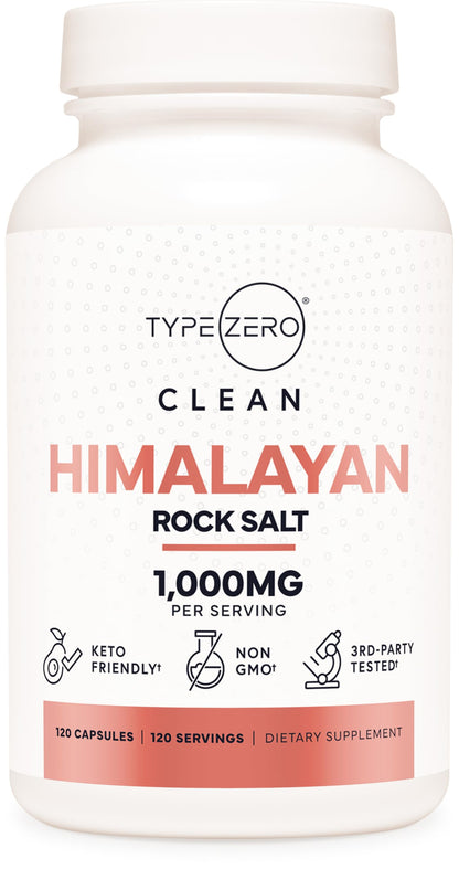 Type Zero Himalayan Rock Salt Capsules (120 Capsules) (1000mg per Serving) Type ZeroUS supplements