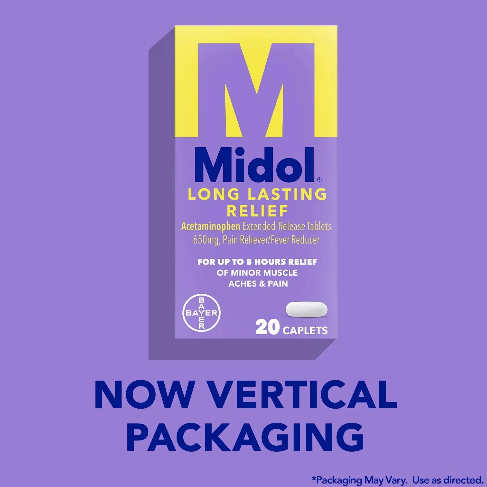 Midol Long Lasting Relief 20ct: Midol Long Lasting Relief, Menstrual Symptom Reliever & Fever Reducer, Caplets with Acetaminophen for Menstrual Pain Relief - 20 Count (Packaging May Vary) MidolAu supplements