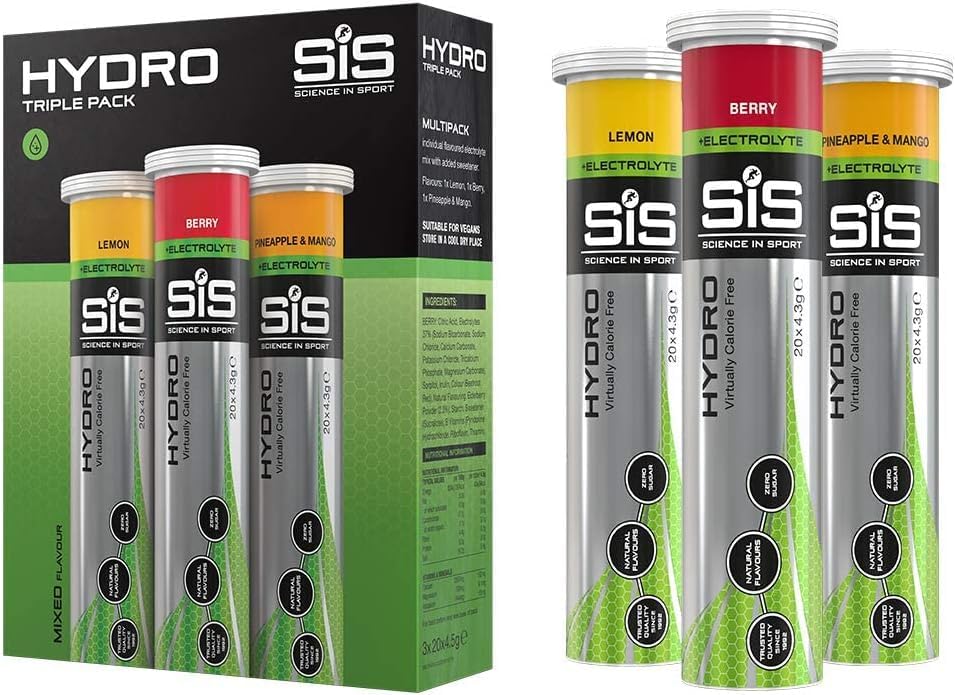 Science In Sport Hydro Hydration Tablets, Variety Pack Pineapple Mango, Berry, Lemon Science in SportAu supplements