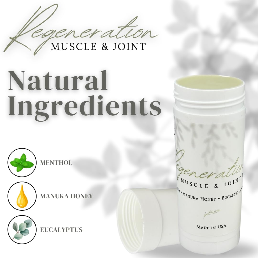 KANU Regeneration Muscle and Joint Soothing Balm Proprietary Blend of Magnesium, Manuka Honey, Eucalyptus & Menthol - Maximum Strength Formula for Aches- All Natural Ingredients-Made in The USA KANUAu supplements