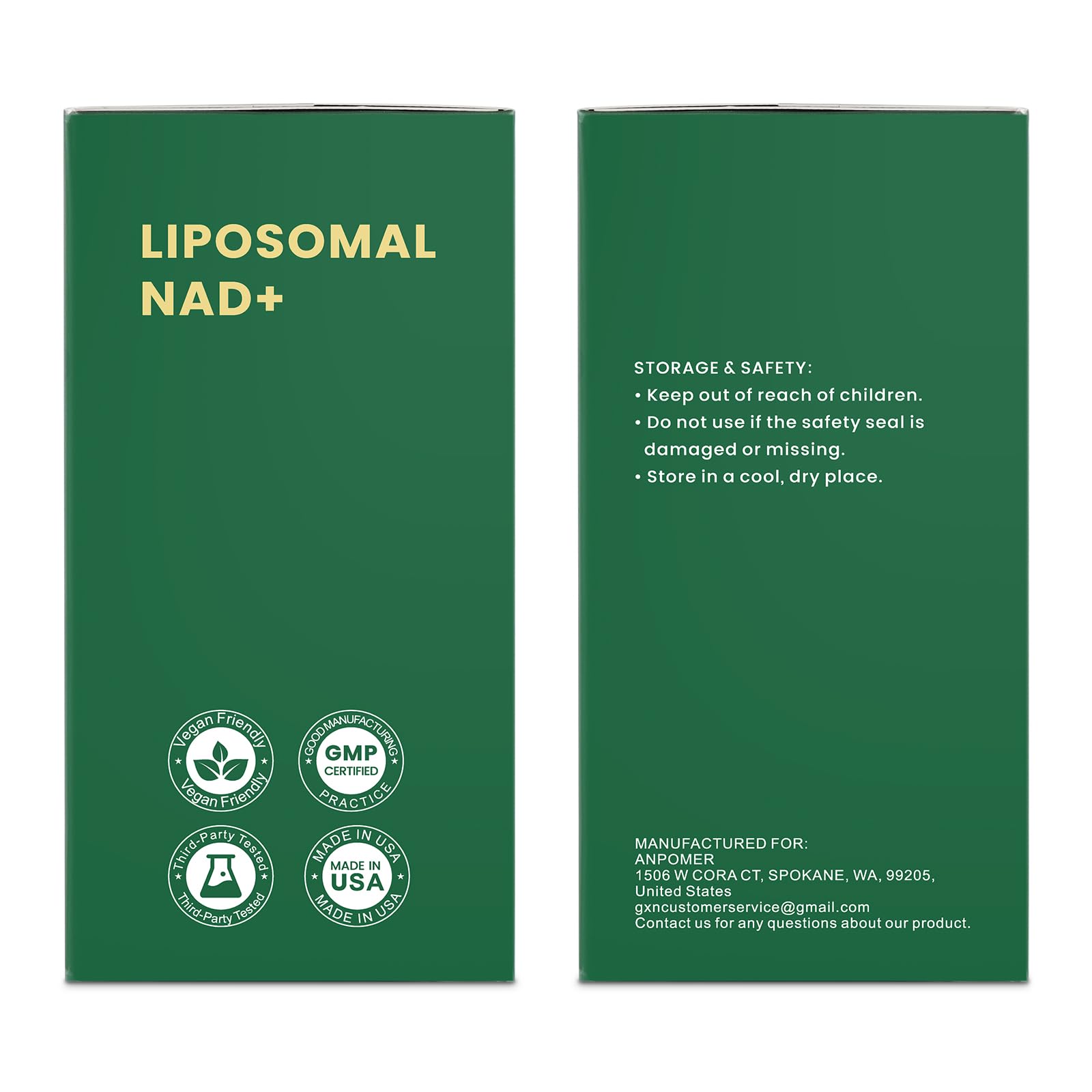 ANPOMER NAD Supplement with Liposomal Nicotinamide Riboside 600mg, Resveratrol, CoQ10, PQQ & D-Ribose, Electrolyte Blend, 30 Liquid Packets ANPOMERAu supplements