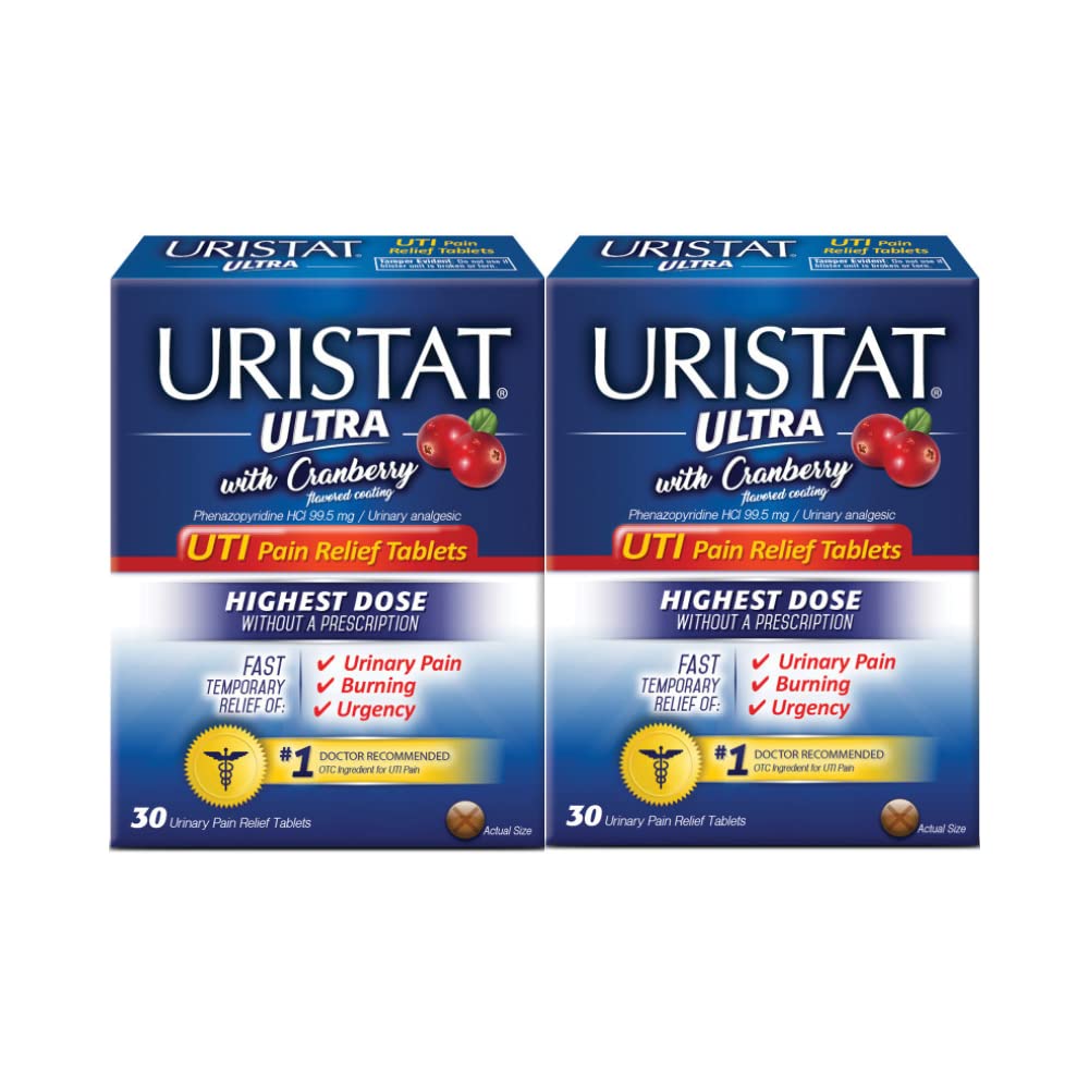 URISTAT Ultra UTI Pain Relief, Cranberry Flavored Coating, 30 Tablets (Pack of 2) URISTATAu supplements