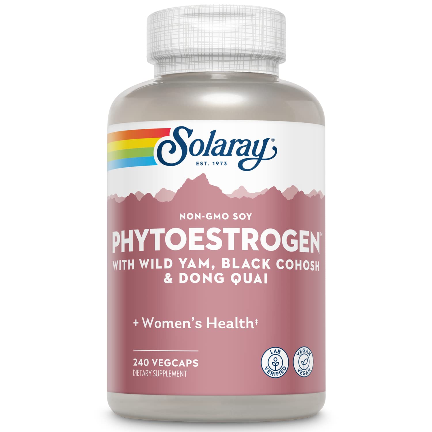 SOLARAY PhytoEstrogen Menopause Supplements with Wild Yam, Black Cohosh and Dong Quai - Phyto Estrogen Pills for Perimenopause and Menopause Support, Vegan, 60-Day Guarantee, 60 Servings, 240 VegCaps SOLARAYAu supplements