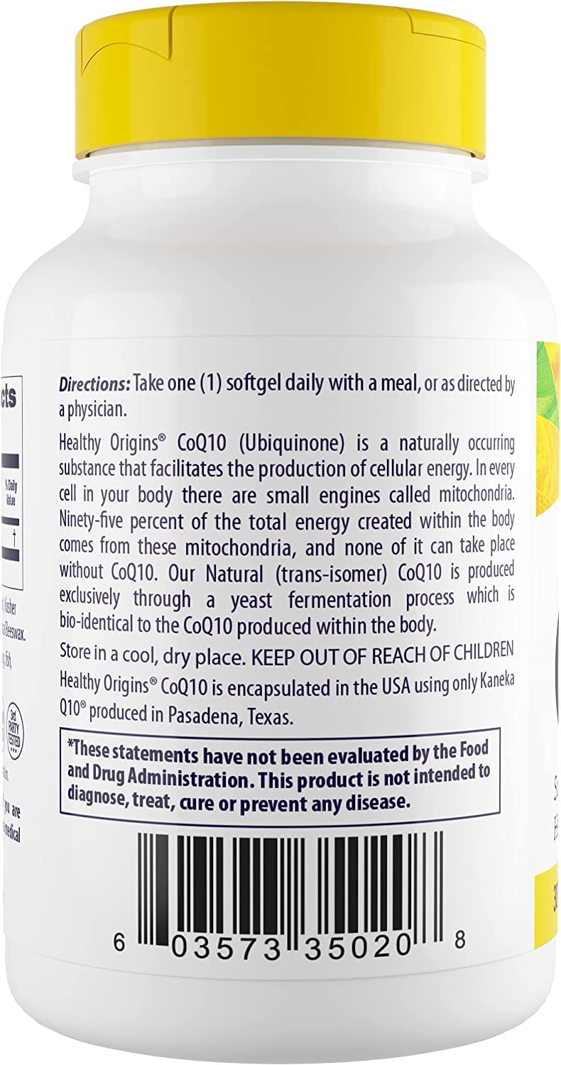 Healthy Origins CoQ10 (Kaneka Q10), 300 mg - Heart Health & Energy Supplement - Gluten Healthy OriginsUS supplements