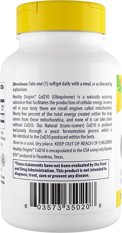 Healthy Origins CoQ10 (Kaneka Q10), 300 mg - Heart Health & Energy Supplement - Gluten Healthy OriginsUS supplements