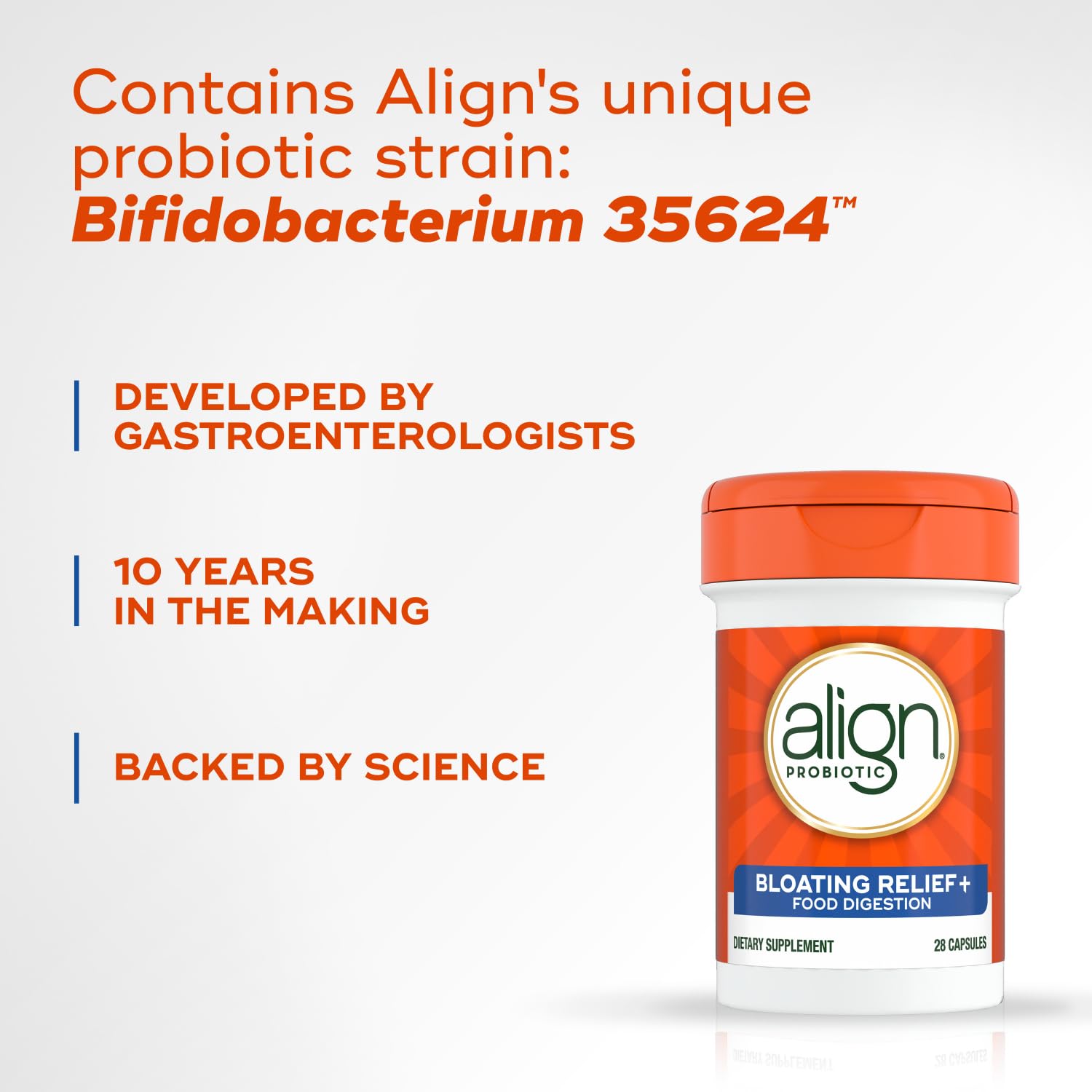 Align Probiotic Bloating Relief + Food Digestion, Probiotics for Women and Men, #1 Doctor Recommended Brand‡, Promotes Digestive Health and Helps Support the Metabolism of Food*, 28 Capsules AlignAu supplements