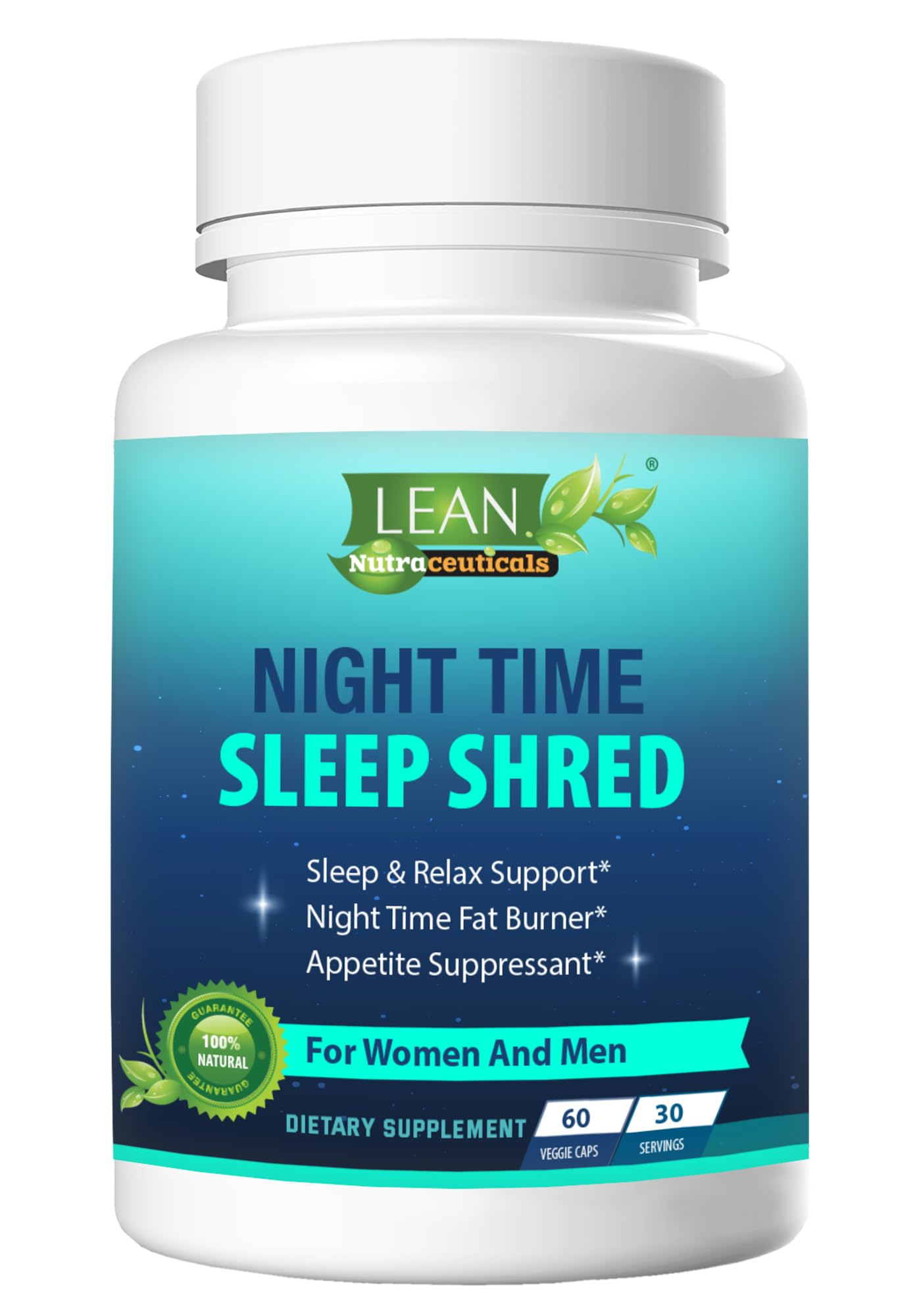 Night Time Sleep Shred Fast Fat Burner, Weight Loss Aid Pill, Appetite Suppressant Carb LEAN NutraceuticalsUS supplements