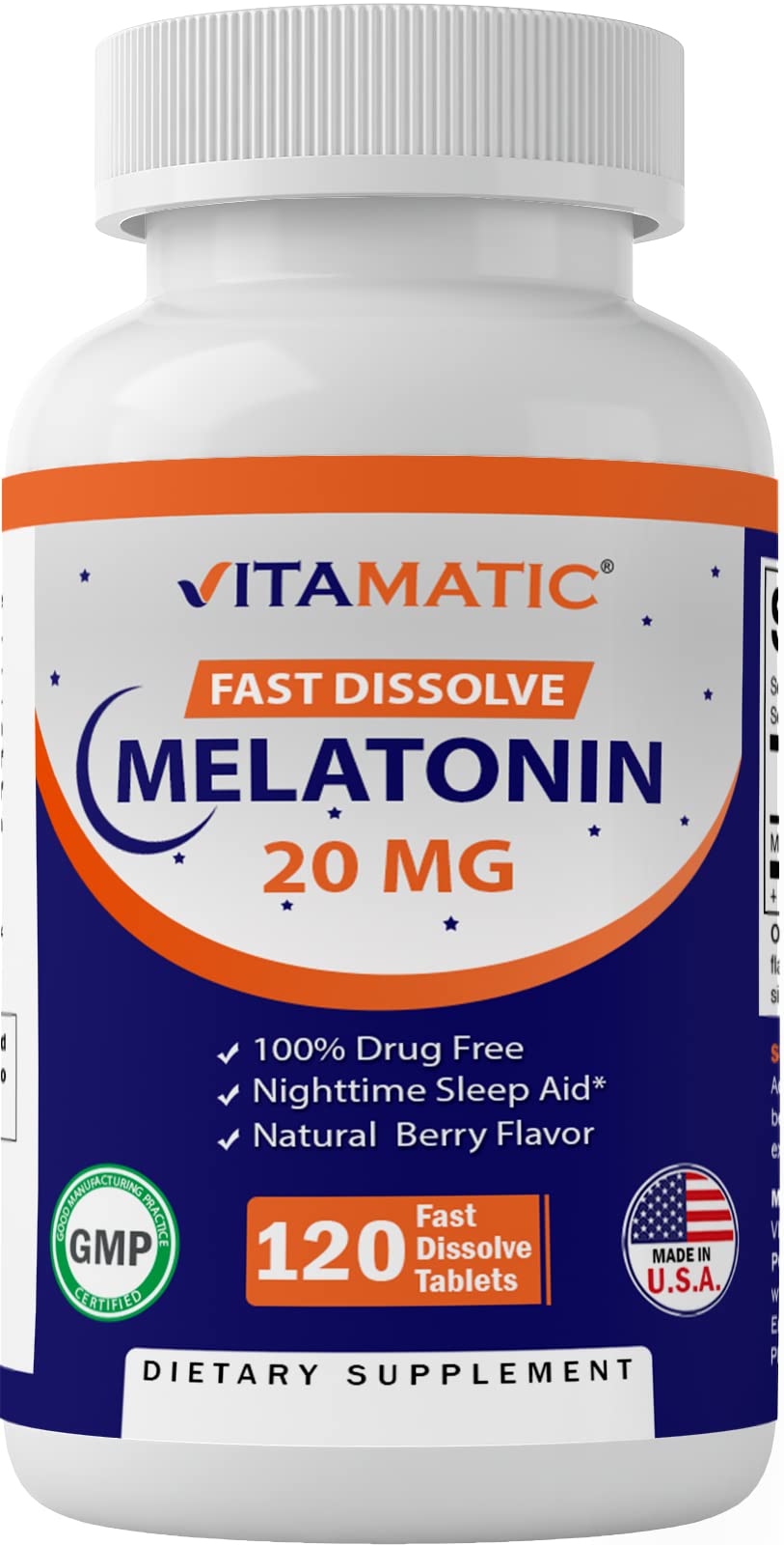 Vitamatic Melatonin 20mg Tablets | Vegetarian, Non-GMO, 6 pack VitamaticAu supplements