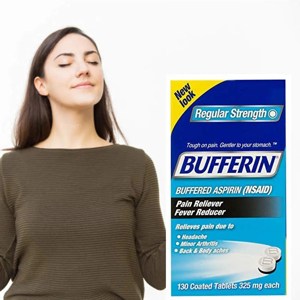 Bufferin Buffered Aspirin (NSAID) Coated Tablets Pain Reliever/Fever Reducer 130 ea (Pack of 3) BufferinAu supplements