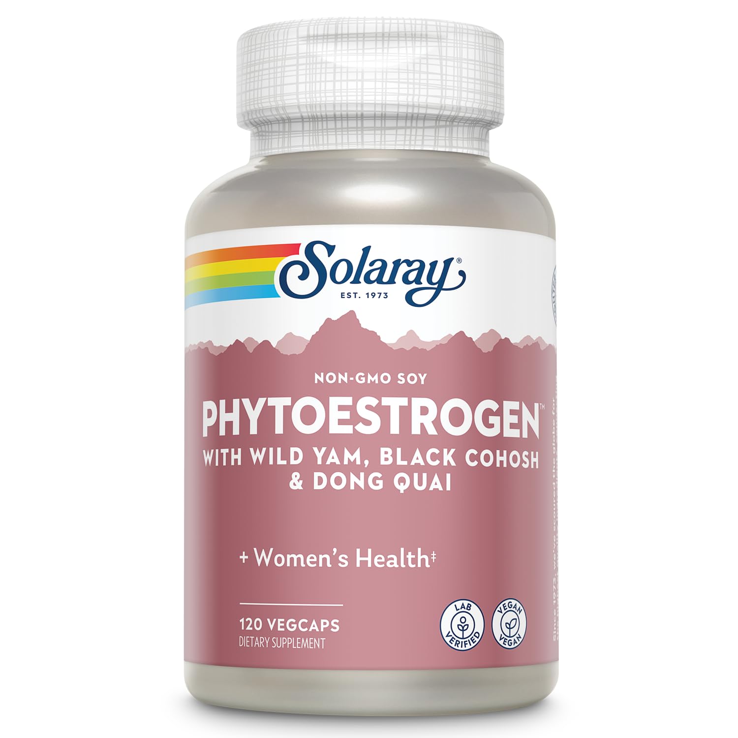 SOLARAY PhytoEstrogen Menopause Supplements - Wild Yam, Black Cohosh, and Dong Quai Estrogen Pills for Women's Health - Vegan, Lab Verified, 60-Day Guarantee (30 Servings, 120 VegCaps) SOLARAYAu supplements