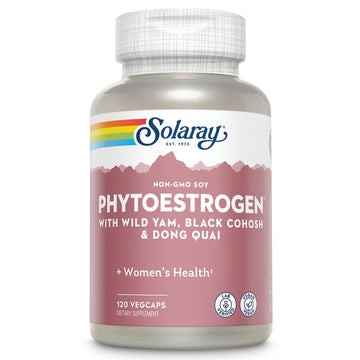 SOLARAY PhytoEstrogen Menopause Supplements - Wild Yam, Black Cohosh, and Dong Quai Estrogen Pills for Women's Health - Vegan, Lab Verified, 60-Day Guarantee (30 Servings, 120 VegCaps) SOLARAYAu supplements