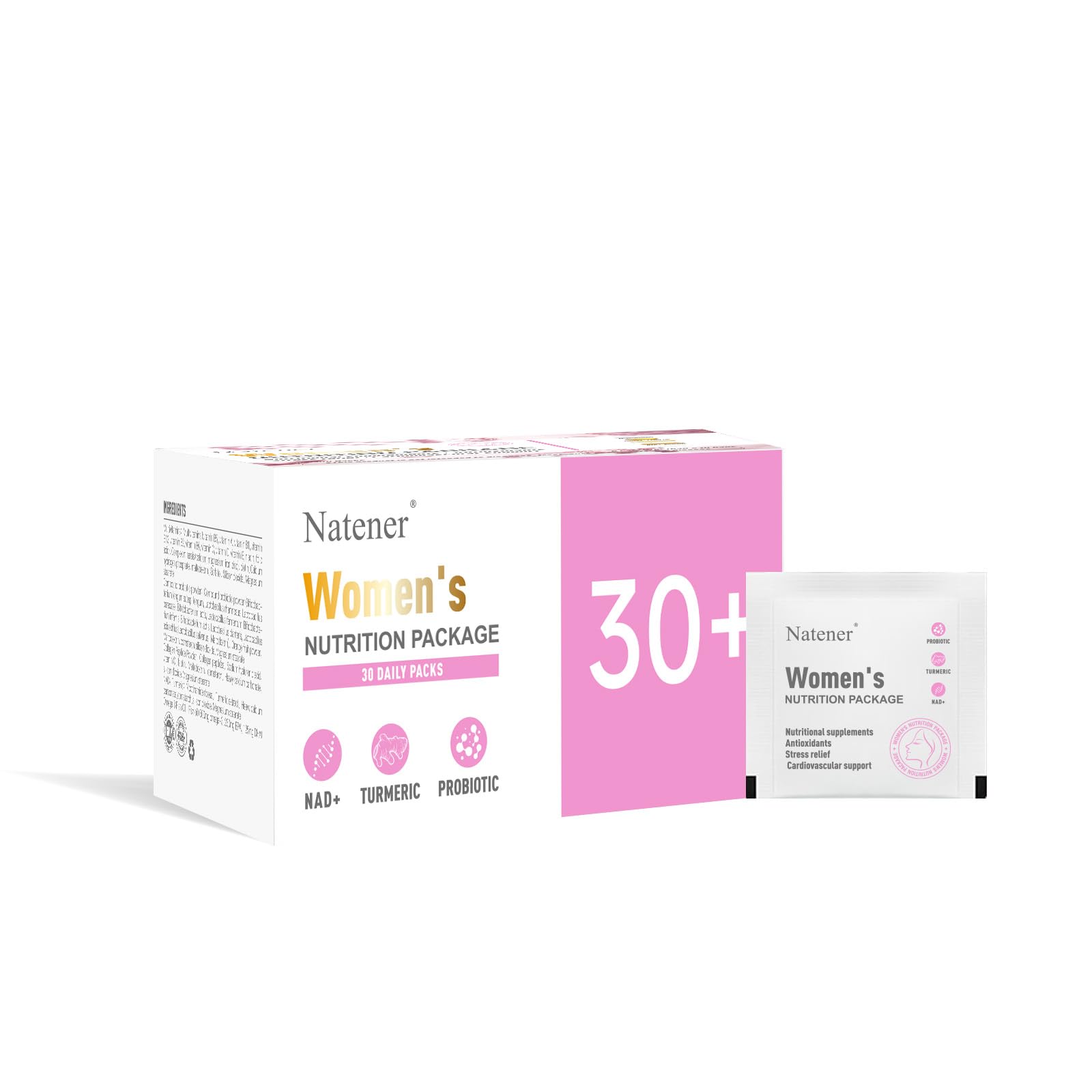 Natener 6 in 1 Women Vaginal Probiotics, 80B CFU Lactobacillus + 800mg Omega-3 + 250mg NAD+ + 179.5mg Vitamin C Promote Healthy Vaginal Odor & Vaginal Flora LLVYUOAu supplements