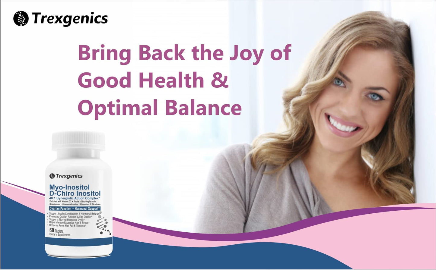 Trexgenics SYNERGISTIC & ADVANCED PCOS Support Myo-Inositol 1000 mg, D-Chiro TrexgenicsUS supplements