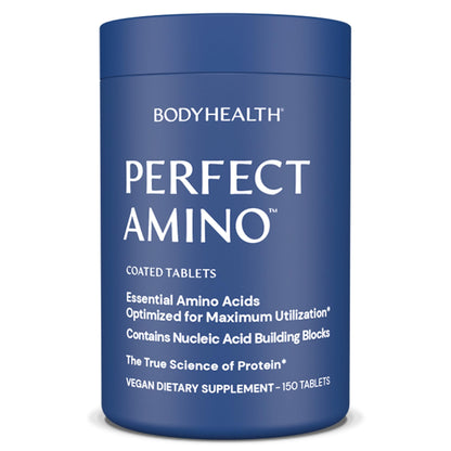 BodyHealth PerfectAmino (150 ct) Easy to Swallow Tablets, Essential Amino Acids Supplement with BCAAs, Vegan Protein for Pre/Post Workout & Muscle Recovery with Lysine BodyHealthUS supplements