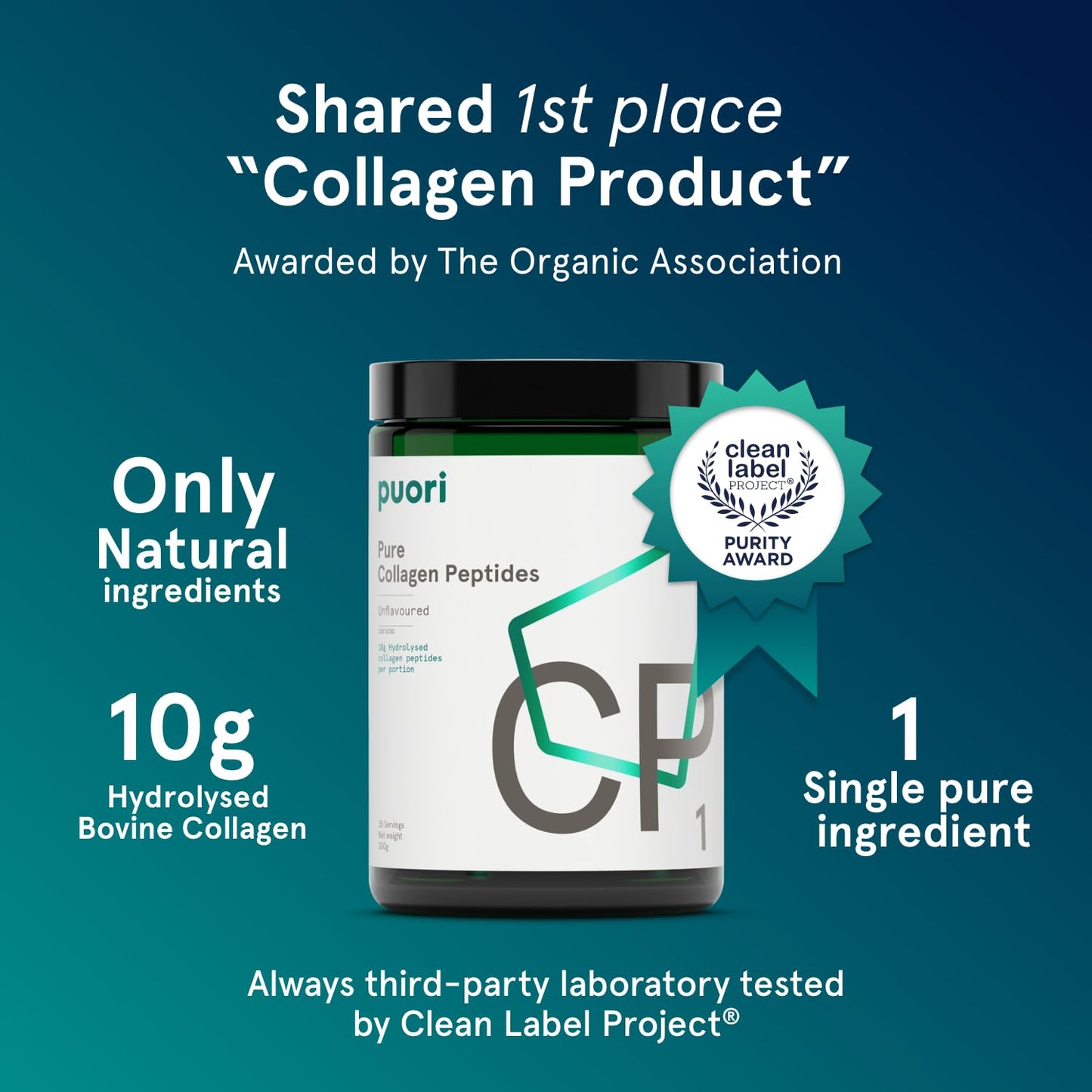 Puori CP1 Pure Collagen Hydrolysed Peptides 300g (30 Servings) PuoriUS supplements