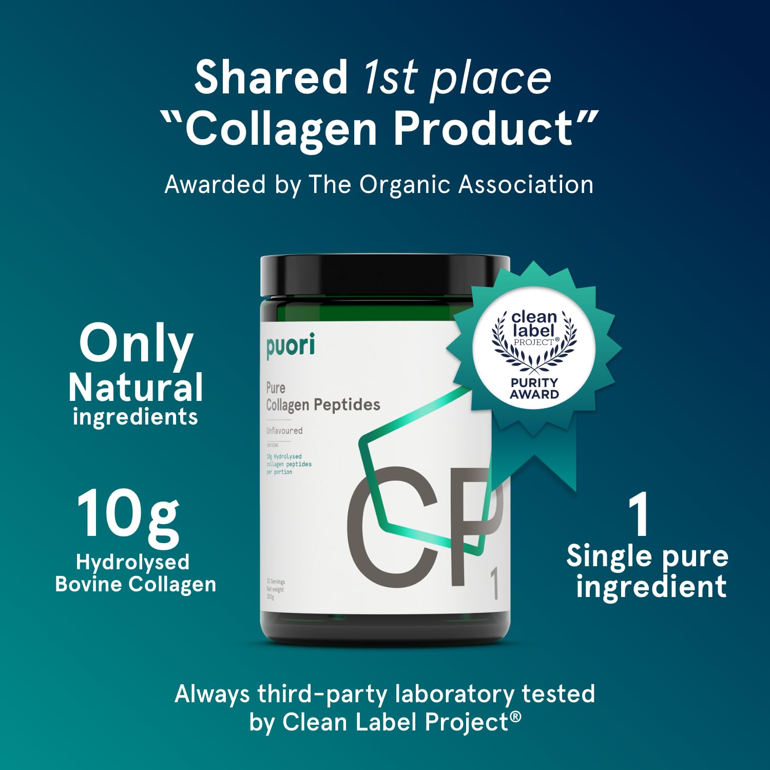 Puori CP1 Pure Collagen Hydrolysed Peptides 300g (30 Servings) PuoriAu supplements