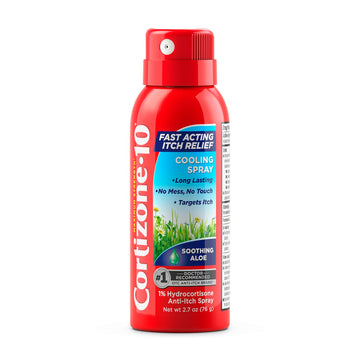 Cortizone 10 Maximum Strength Soothing Aloe Itch Relief Cooling Spray, 1% Hydrocortisone, Fast-Acting, Anti-Itch Spray for Bug Bites, Rash, Eczema, Psoriasis, Poison Ivy, Oak, Sumac, 2.7 oz Cortizone 10Au supplements
